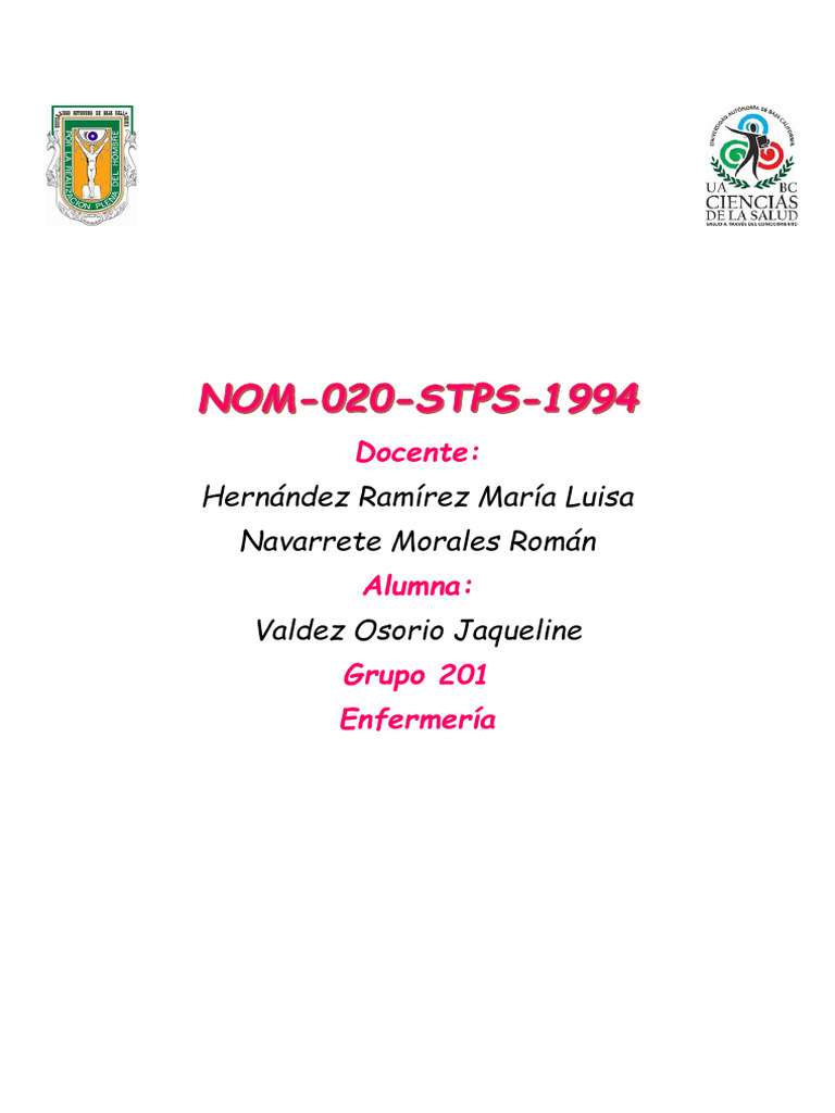 Ensayo NOM 020 STPS 1994 | PDF | Primeros auxilios