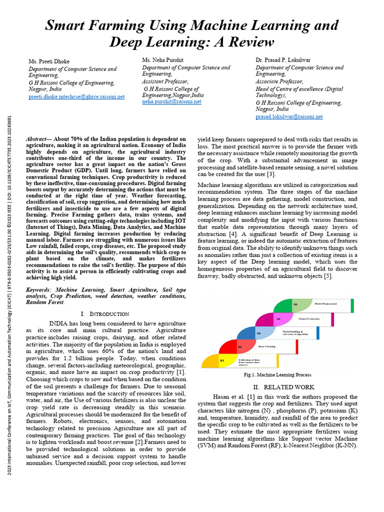 Smart Farming with Machine Learning Review | PDF | Agriculture ...