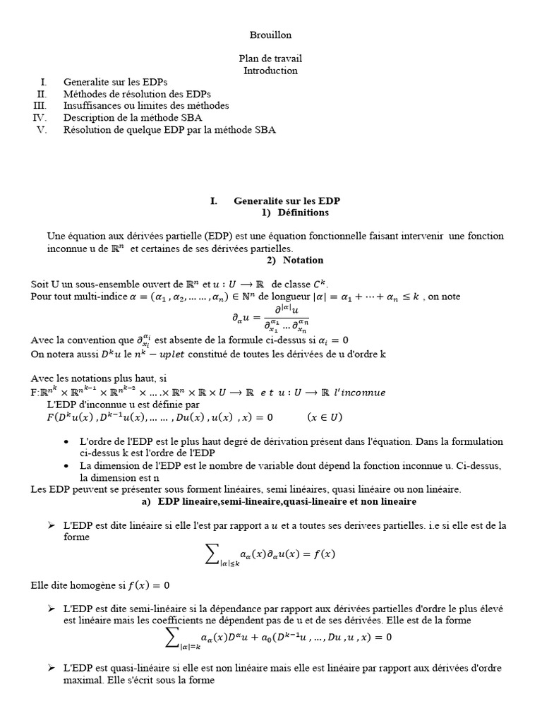 Méthodes de résolution des EDPs | PDF | Équation aux dérivées ...