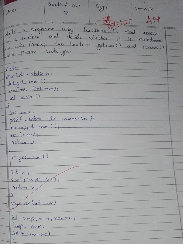 Palindrome Get Num and Reverse | PDF