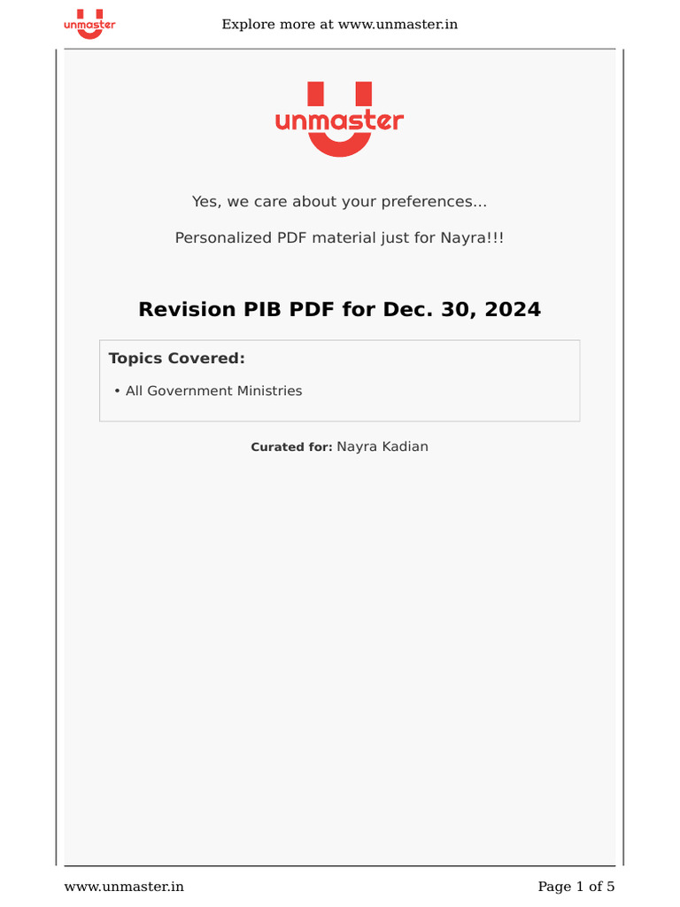 PIB Current Affairs: December 2024 | PDF | Renewable Energy | Cooperative