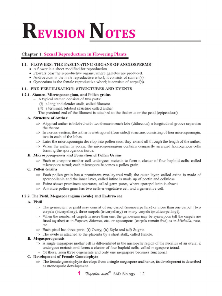 Bio Notes Class 12 | PDF