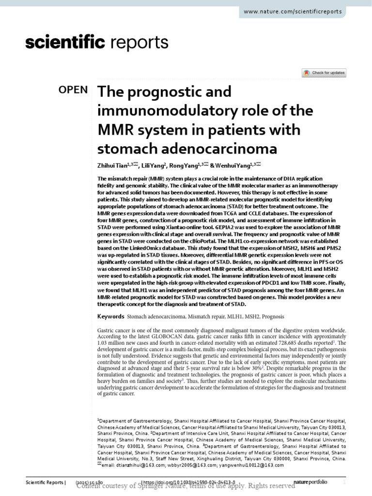 The Prognostic and Immunomodulatory Role of The MM | PDF ...