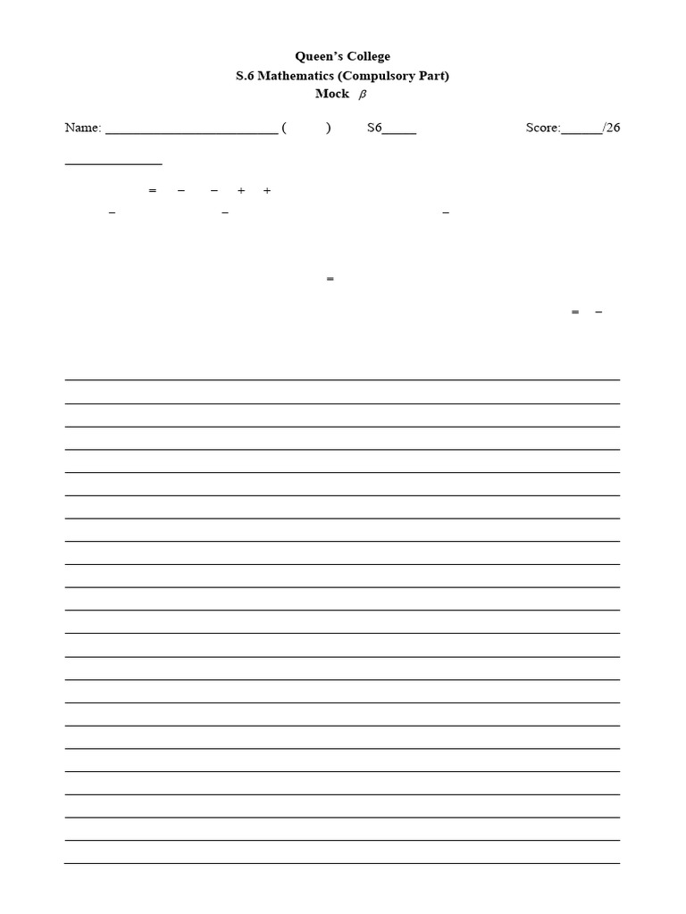 Mock Beta | PDF | Cash