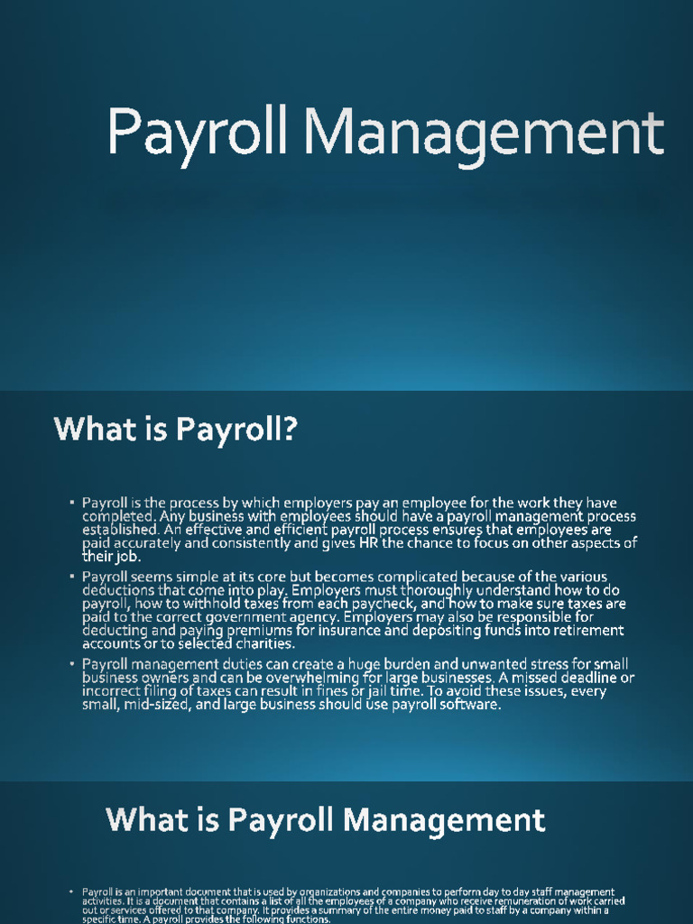 Payroll Management | PDF