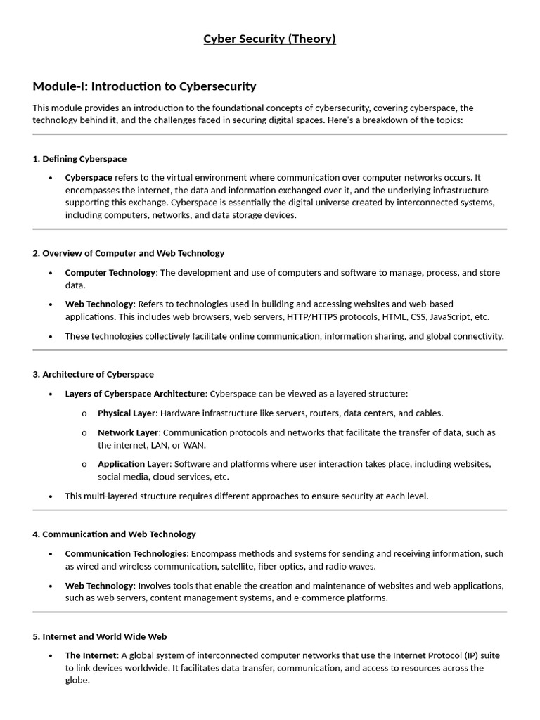 Cyber Security notes | PDF | Security | Computer Security