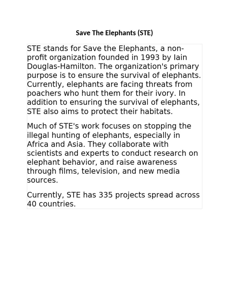 Save The Elephants-DHNam | PDF