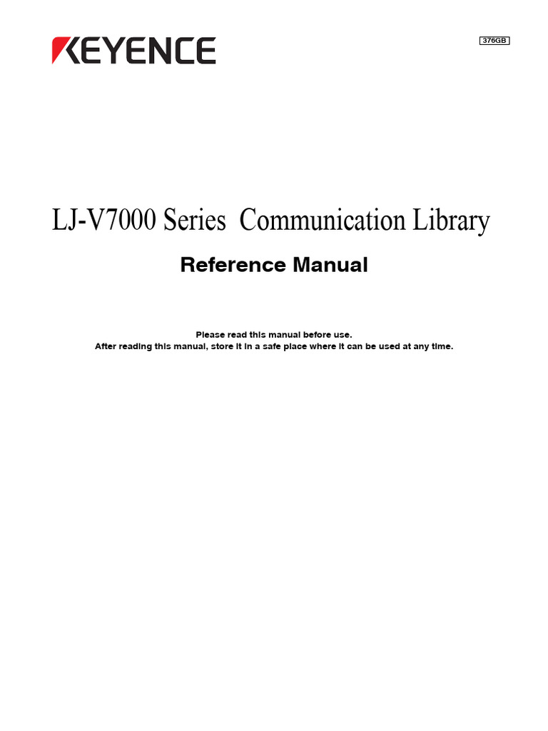 LJ-V7000 Series Communication Library: Reference Manual | PDF | Integer ...