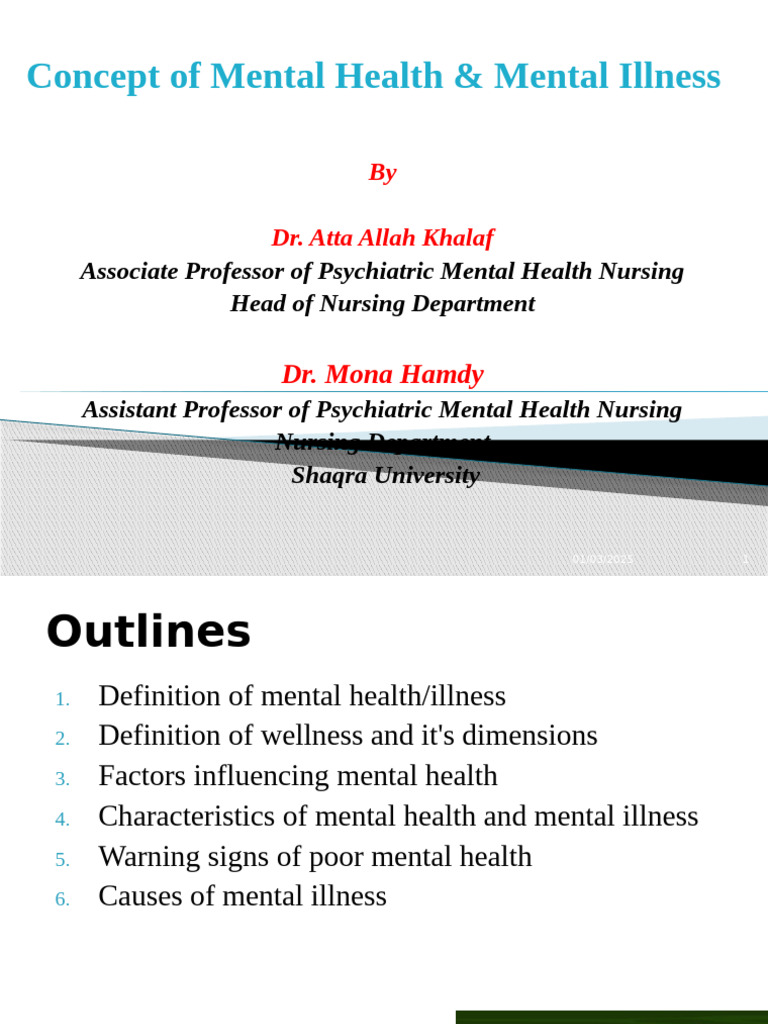 Concepts of Mental Health Explained | PDF | Mental Disorder | Mental Health