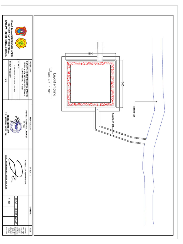 Desain Layout Embung Gorontalo Utara | PDF