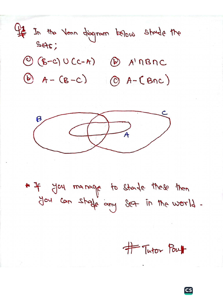 Shading Special Venn Diagrams | PDF