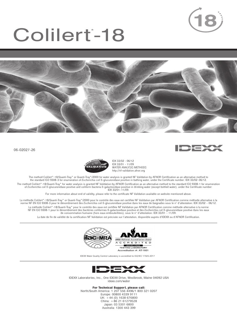 Colilert-18 Water Testing Method | PDF | Organisms | Microbiology