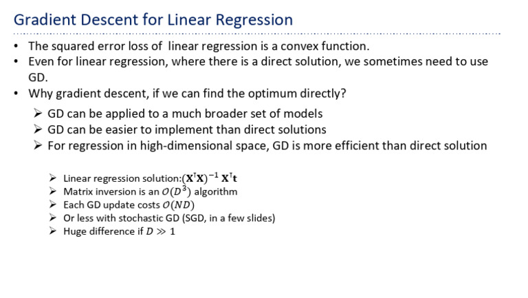 Gradient Descent in Linear Regression | PDF