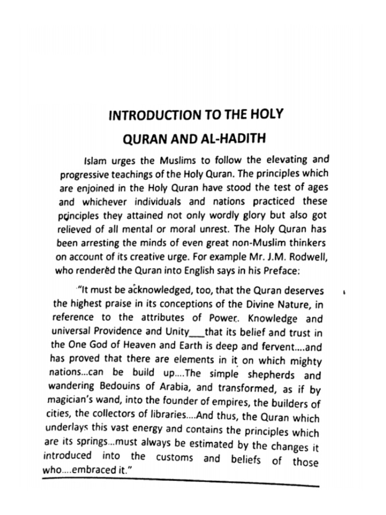 Chapter 4 introduction to the holy quran and the ahadith important
