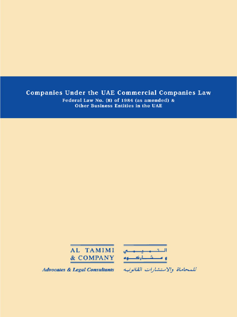 UAE Commercial Companies Law Overview | PDF | Partnership | Limited ...