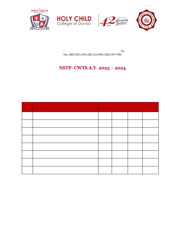 NSTP Day 2024 Attendance (Cwts & Rotc) | PDF | Citizenship | Government ...