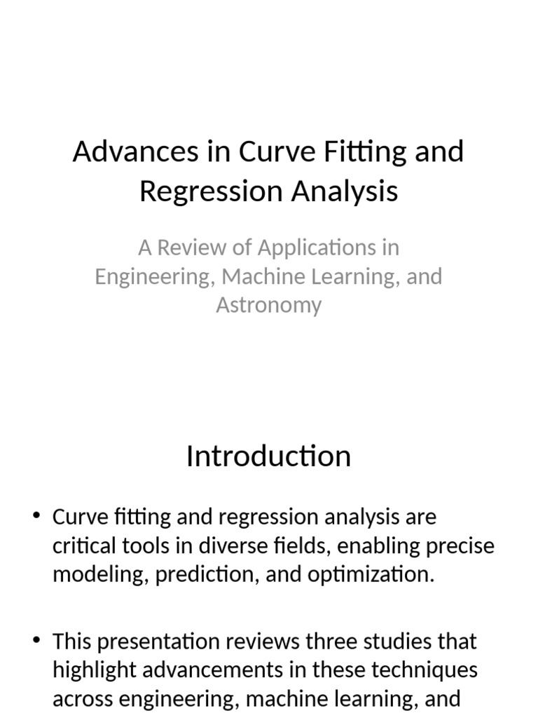 Advances in Regression & Curve Fitting | PDF | Regression Analysis ...
