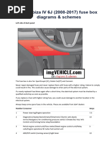 Seat Ibiza IV 6J (2008-2017) Fuse Box Diagrams