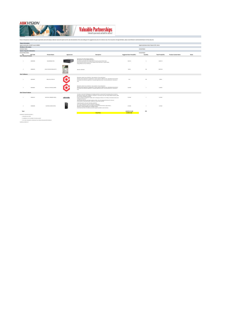 Hikvision Product Quote for Bomn Project | PDF | Scalability | Server ...
