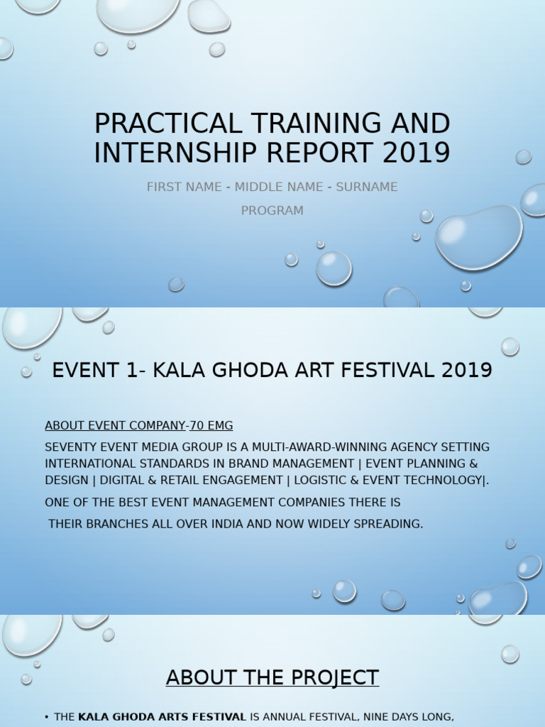 2019 Event Management Internship Report | PDF