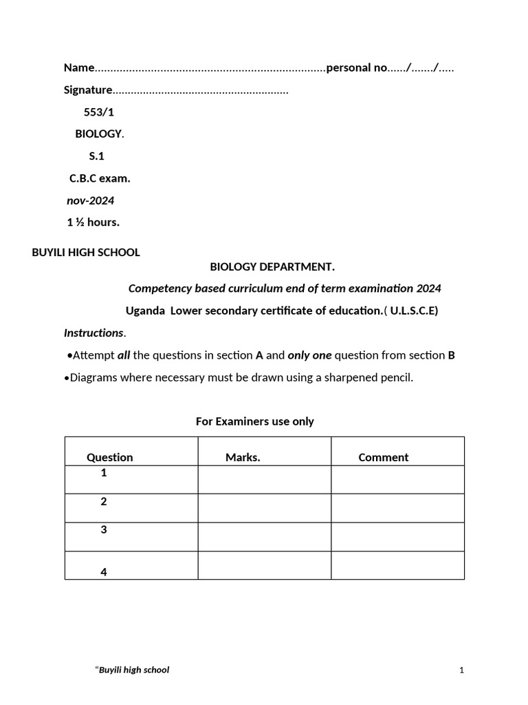 S1 Biology Pdf Cell Biology Fungus