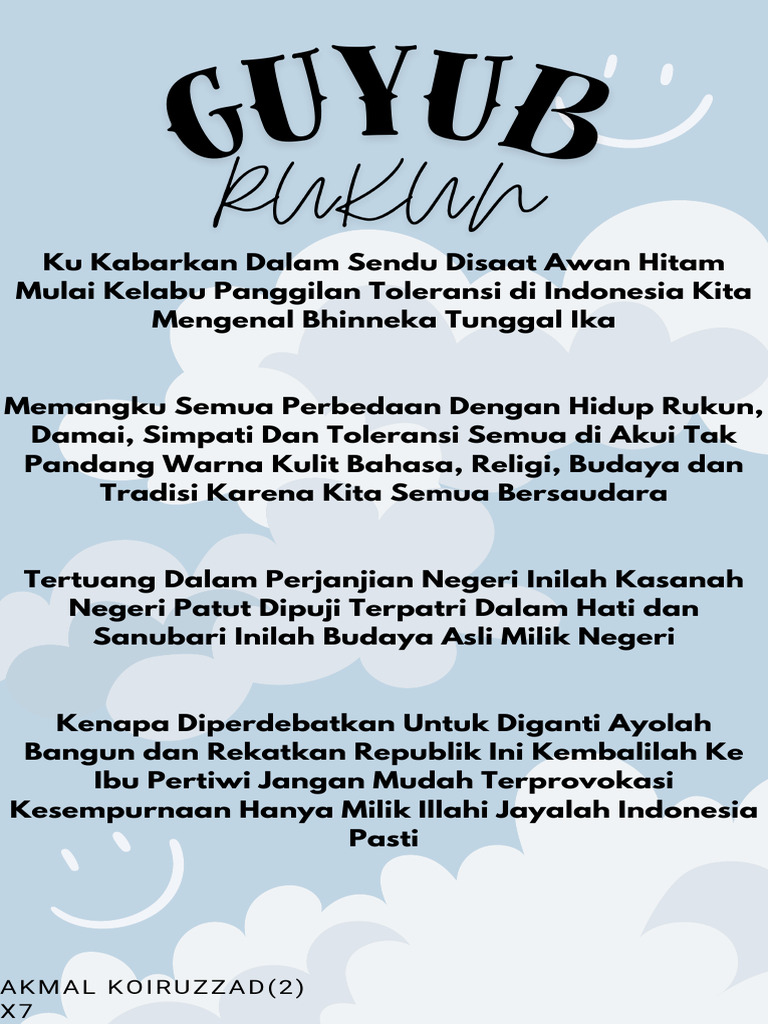 Puisi Guyub Rukun dalam Kebhinekaan | PDF