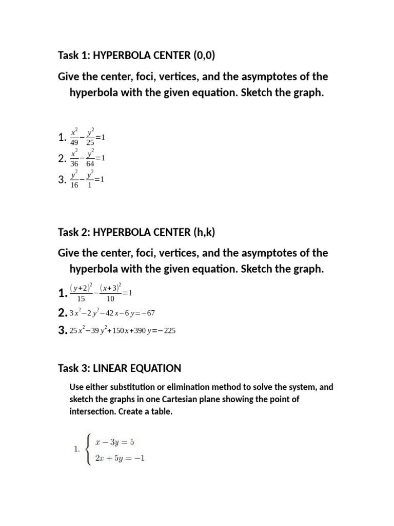 Task in PRECAL | PDF