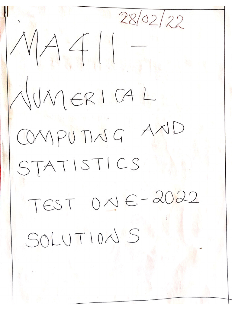 MA 411 - Test One Solutions 2021-22 | PDF