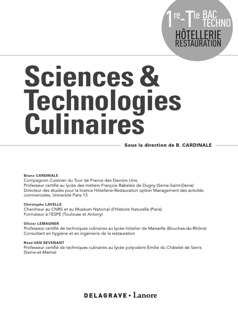 Guide des Techniques Culinaires STHR | PDF | Cuisine