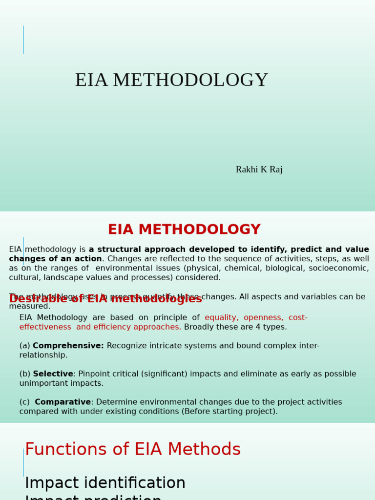 EIA Methodology and Selection Criteria | PDF | Methodology ...