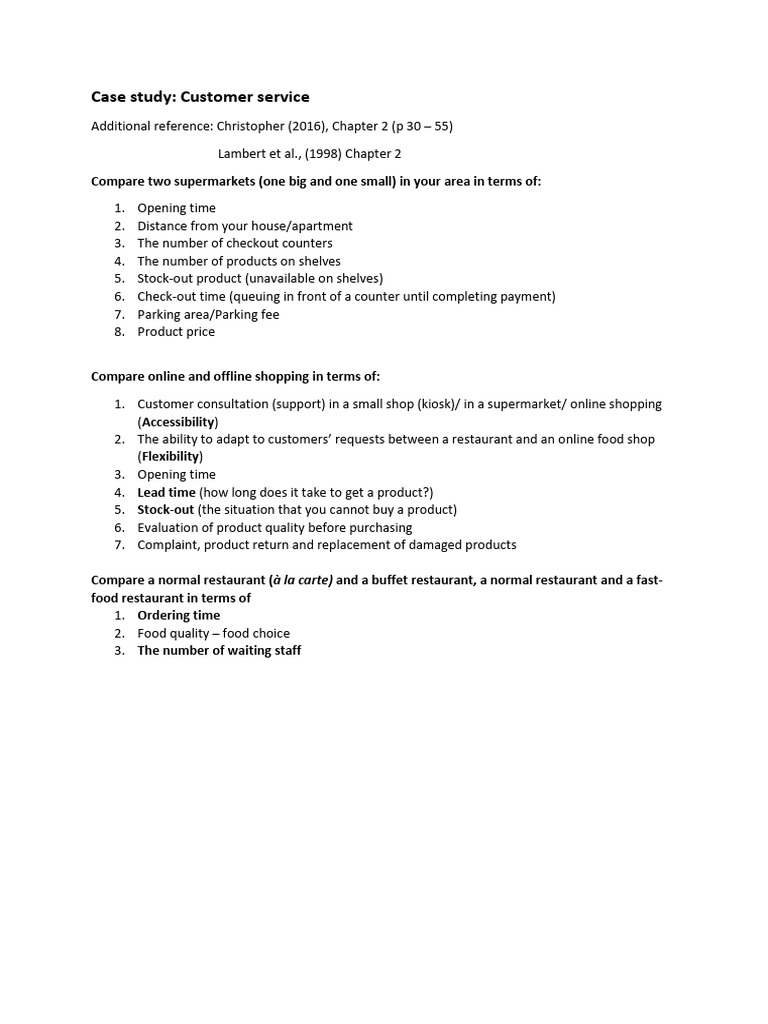 Case study 3_Customer service | PDF