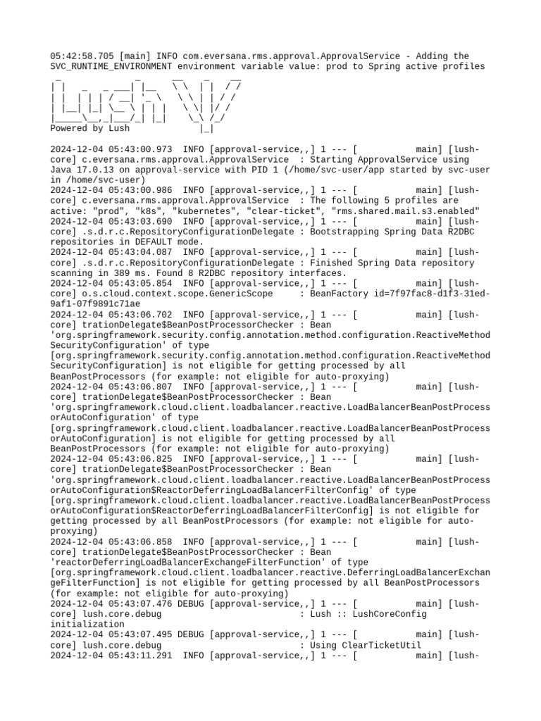 Approval Service Startup Logs | PDF | System Software | Computing Platforms