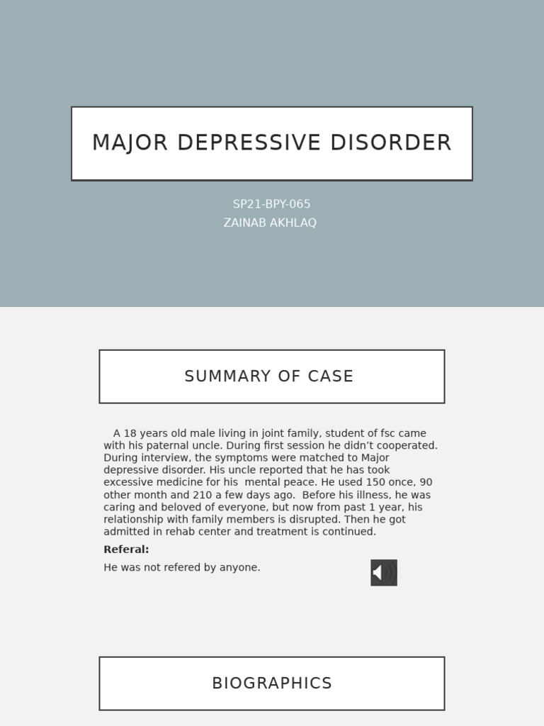 Presentation (1) | PDF | Major Depressive Disorder | Mood Disorders