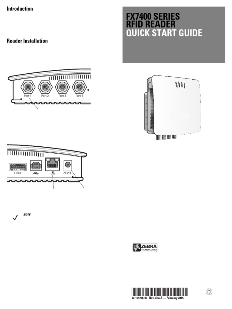 fx7400 Series Rfid Reader Quick Start Guide English en Us | PDF | Radio ...