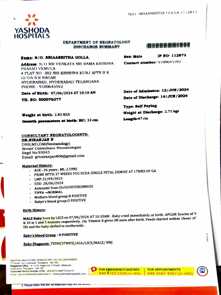 Discharge Summary 2 | PDF | Neonatology | Pediatrics