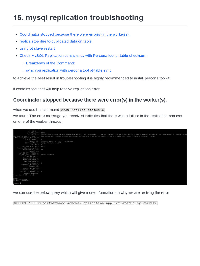 MySQL Replication Troubleshooting Guide | PDF | My Sql | Replication ...