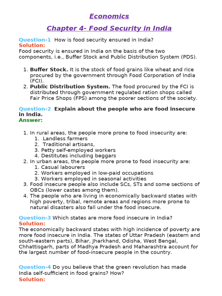 Food Security Pdf Economies Agriculture