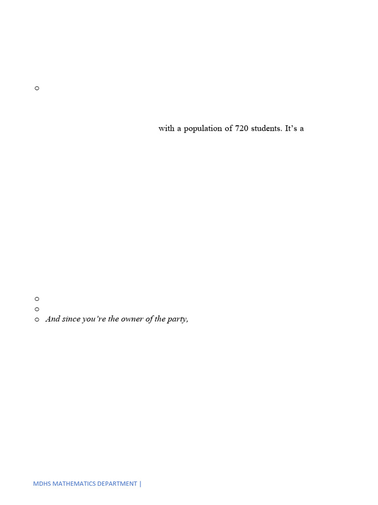 MDHS S1 Mathematics Exam Guide | PDF