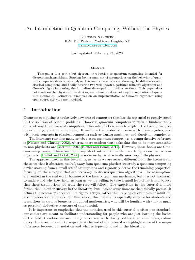 Quantum Computing Basics for Mathematicians | PDF | Quantum Computing ...