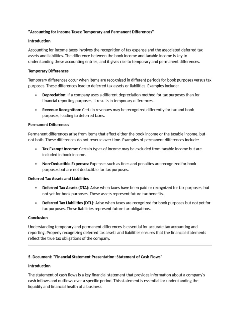 Accounting For Income Taxes | PDF | Cash Flow Statement | Deferred Tax