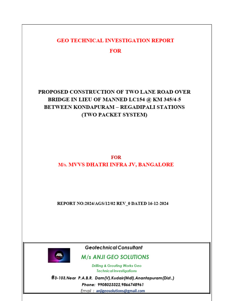 SBC Report_Tadipatri ROB_final | PDF | Geotechnical Engineering | Earth ...