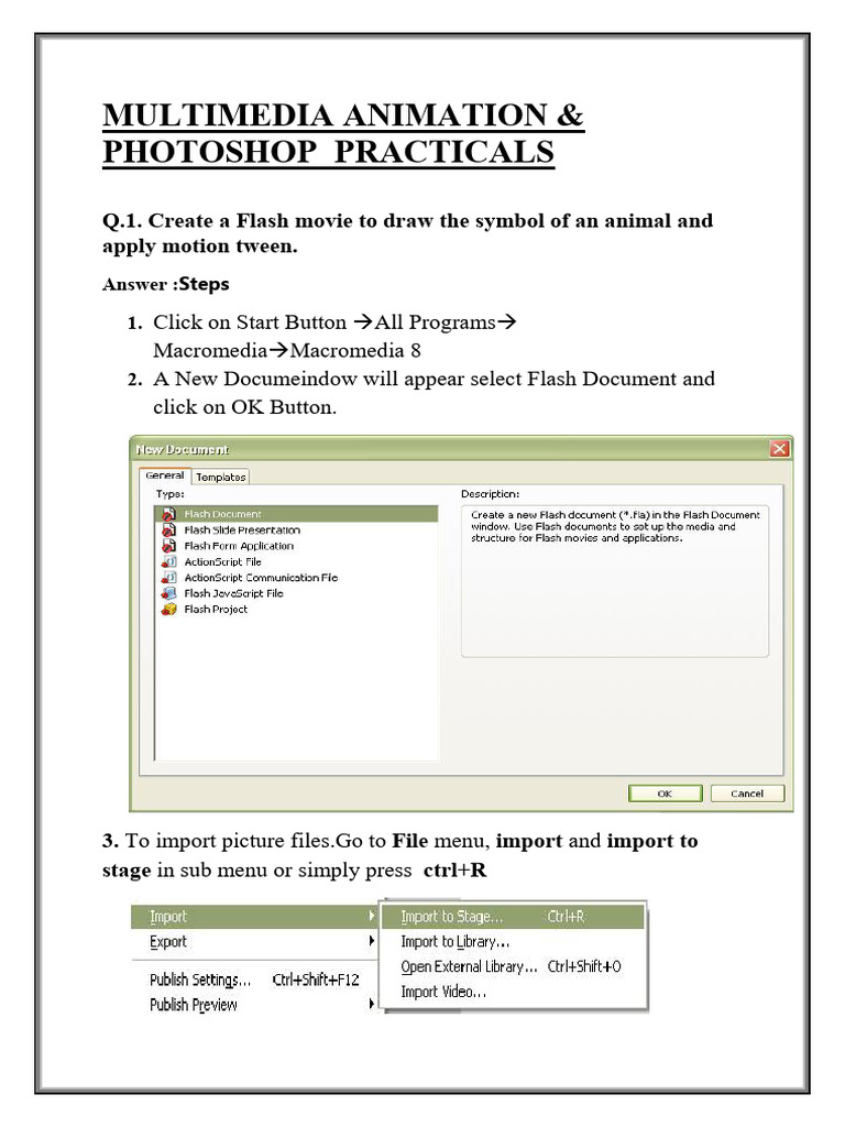 Photoshop and Flash Animation Guide | PDF | Adobe Flash | Computer Graphics