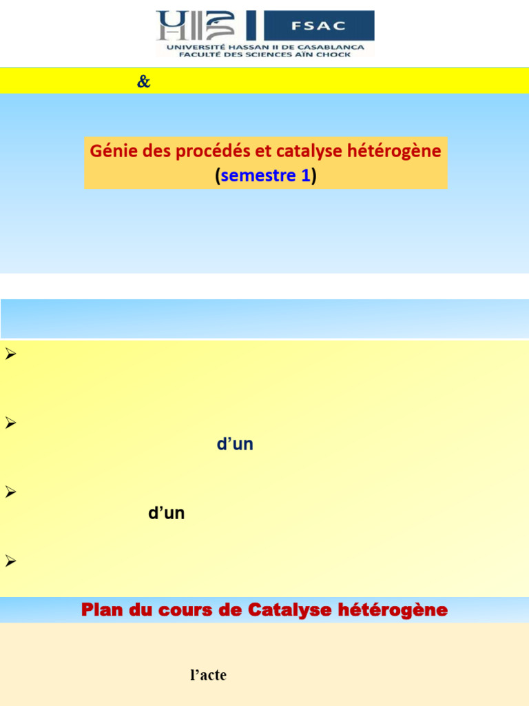 Introduction à la catalyse hétérogène | PDF | Catalyse | Catalyse ...