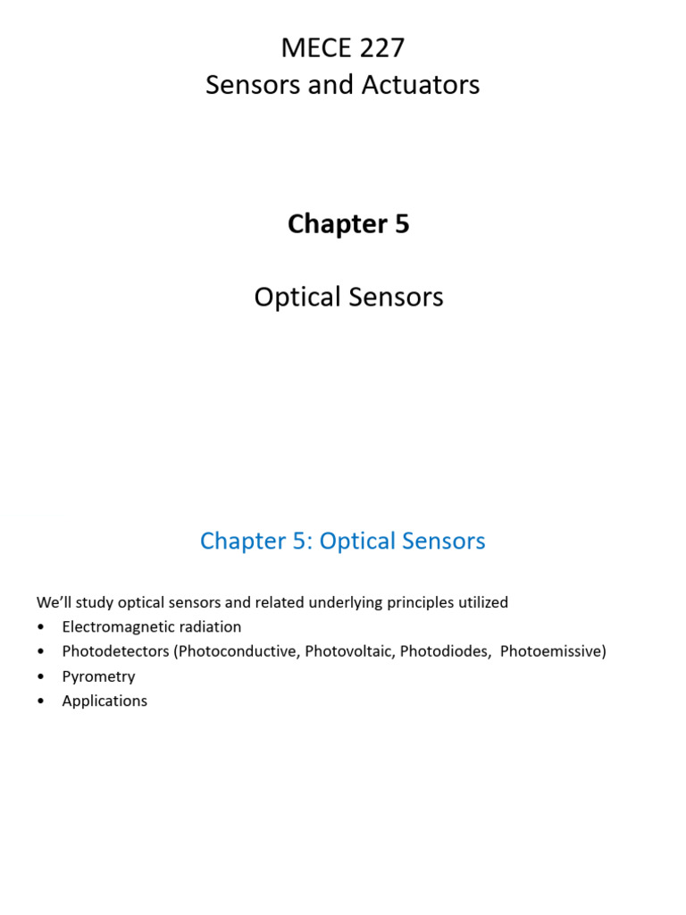 Chapter 5. Optical Sensors | PDF | Electromagnetic Radiation | Light