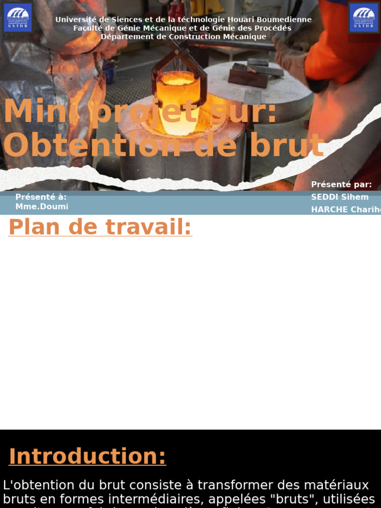 Techniques d'Obtention de Bruts Métalliques | PDF | Métaux | Découpage