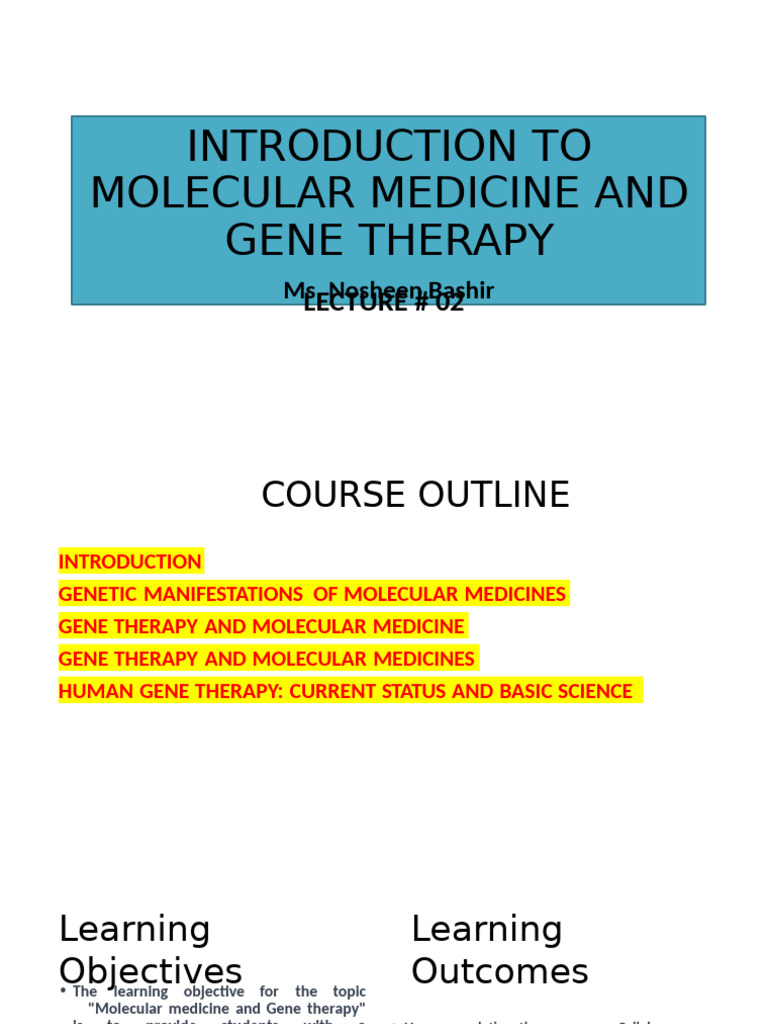 Molecular Medicine & Gene Therapy Overview | PDF | Gene Therapy | Gene