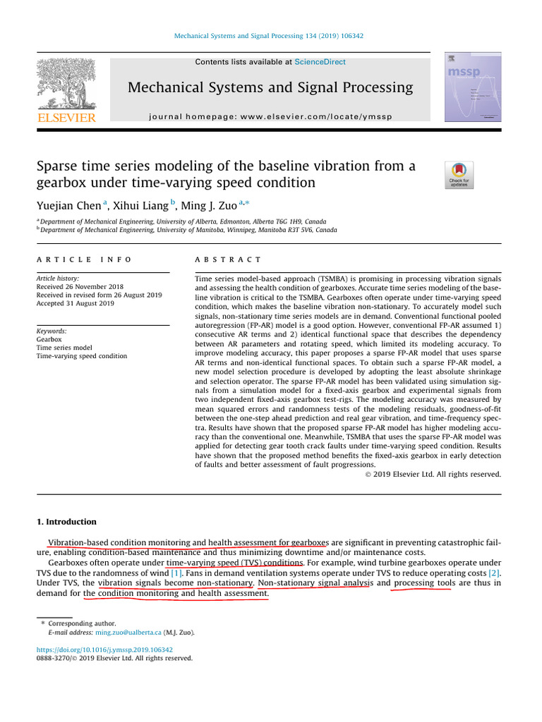 Time Series Modeling of The Baseline Vibration | PDF | Stationary ...