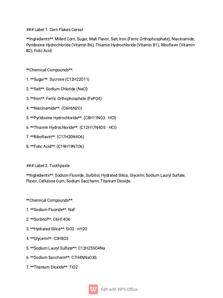 chemistry_labels | PDF | Sodium Chloride | Sodium