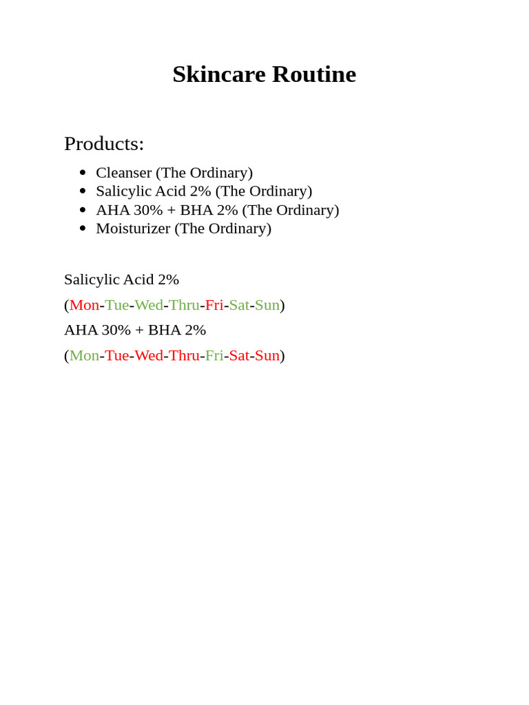 Skincare Routine | PDF