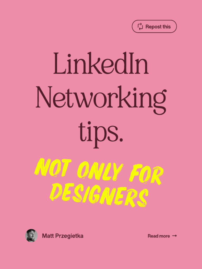 LinkedIn Networking Tips for Designers | PDF | Linked In | Social ...